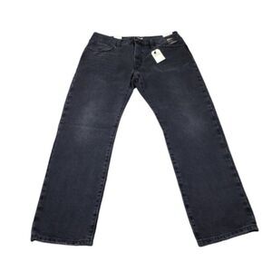 Levi's Premium Middy Straight Mid Rise Jeans Black Nonstretch Size 34 x 31
